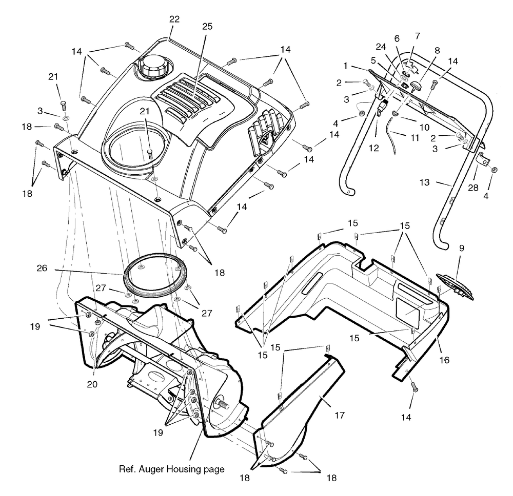 Body Covering Diagram and Parts List for 2006 Briggs and Stratton Snow Blower